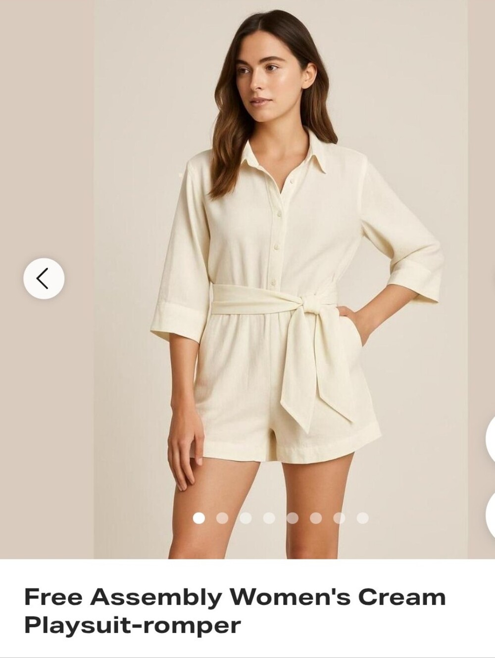 Free Assembly Cream Playsuit Romper - Women's
